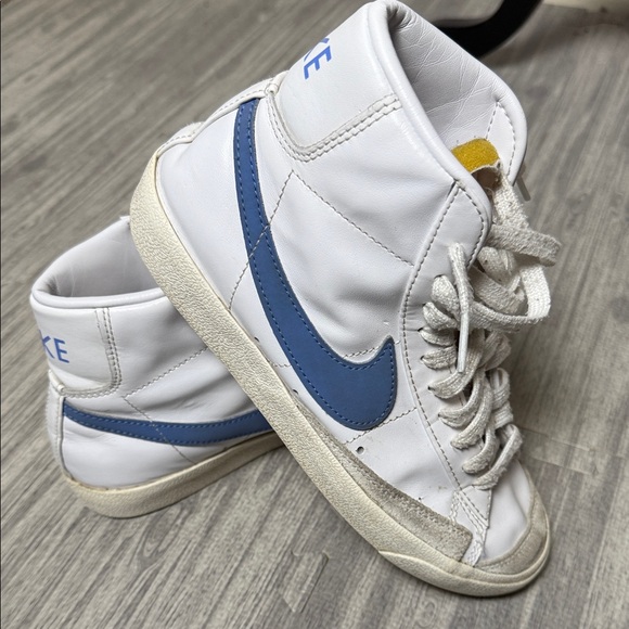 Nike White and Blue Blazers High Tops Size 7 - Picture 1 of 6